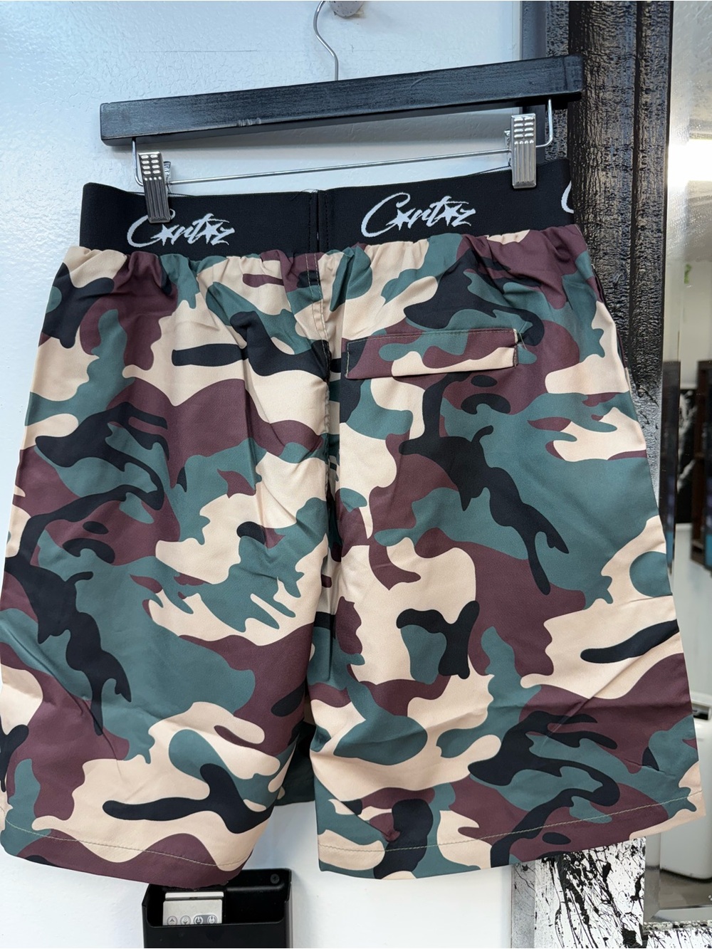 Corteiz Camo Athletic Shorts green/brown/tan Mens Large - Picture 6 of 10